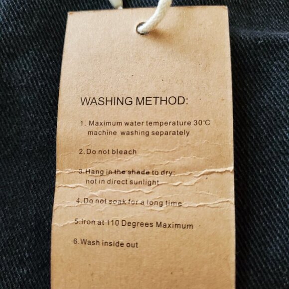 Genleck Y2K NWT BF Jeans Ripped High Waist Baggy Black Distressed Wide Leg S - Picture 15 of 16